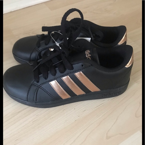 adidas black and rose gold sneakers
